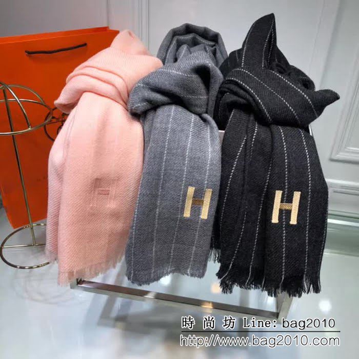 HERMES愛馬仕H高端系列Cashmere 山羊絨圍巾 情侶款 LLWJ6159